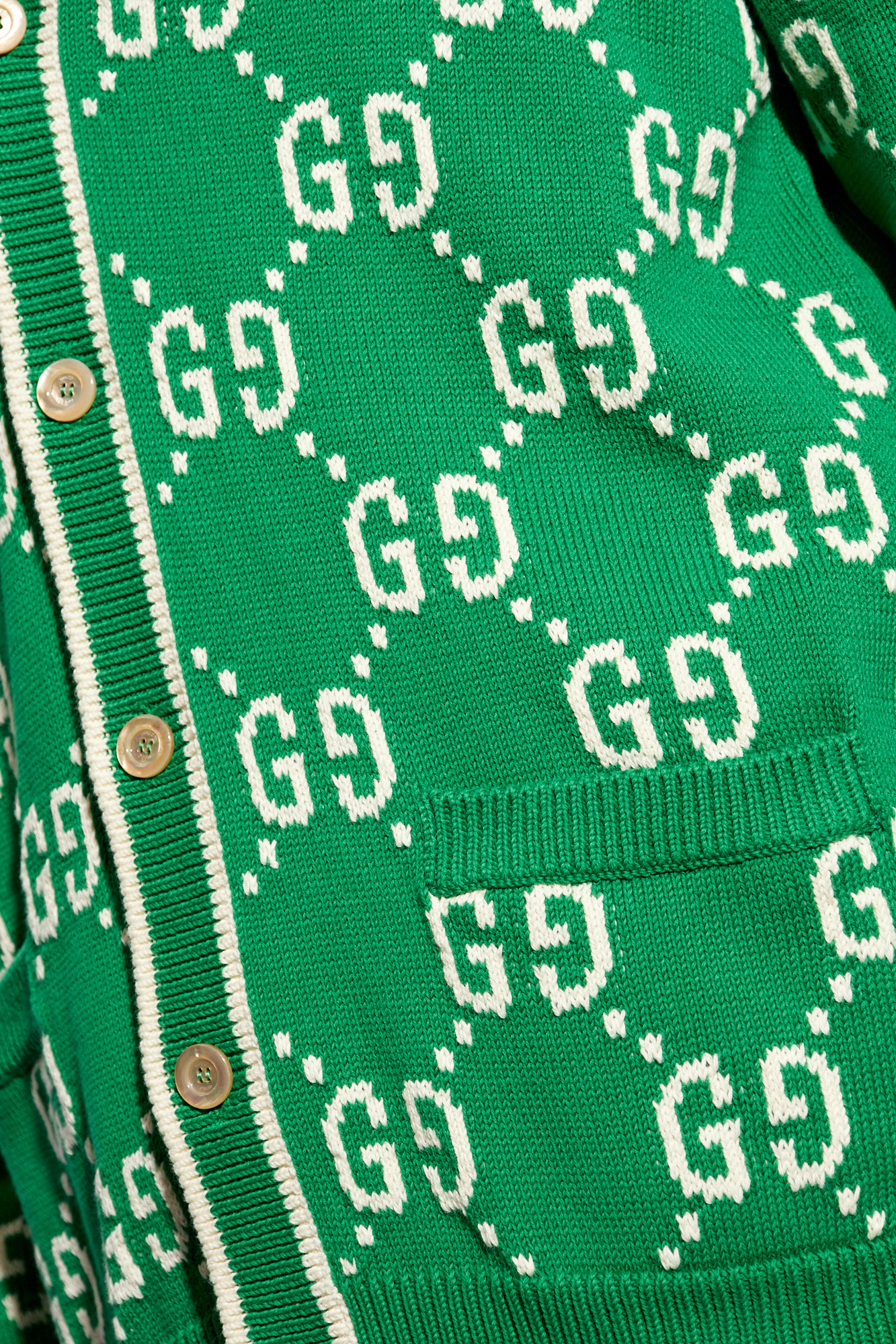 Green Cardigan with monogram Gucci - SchaferandweinerShops